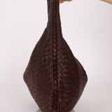 Bottega Veneta Chocolate Embossed Intrecciato Hobo - FashioNica
