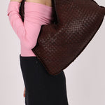 Bottega Veneta Chocolate Embossed Intrecciato Hobo - FashioNica