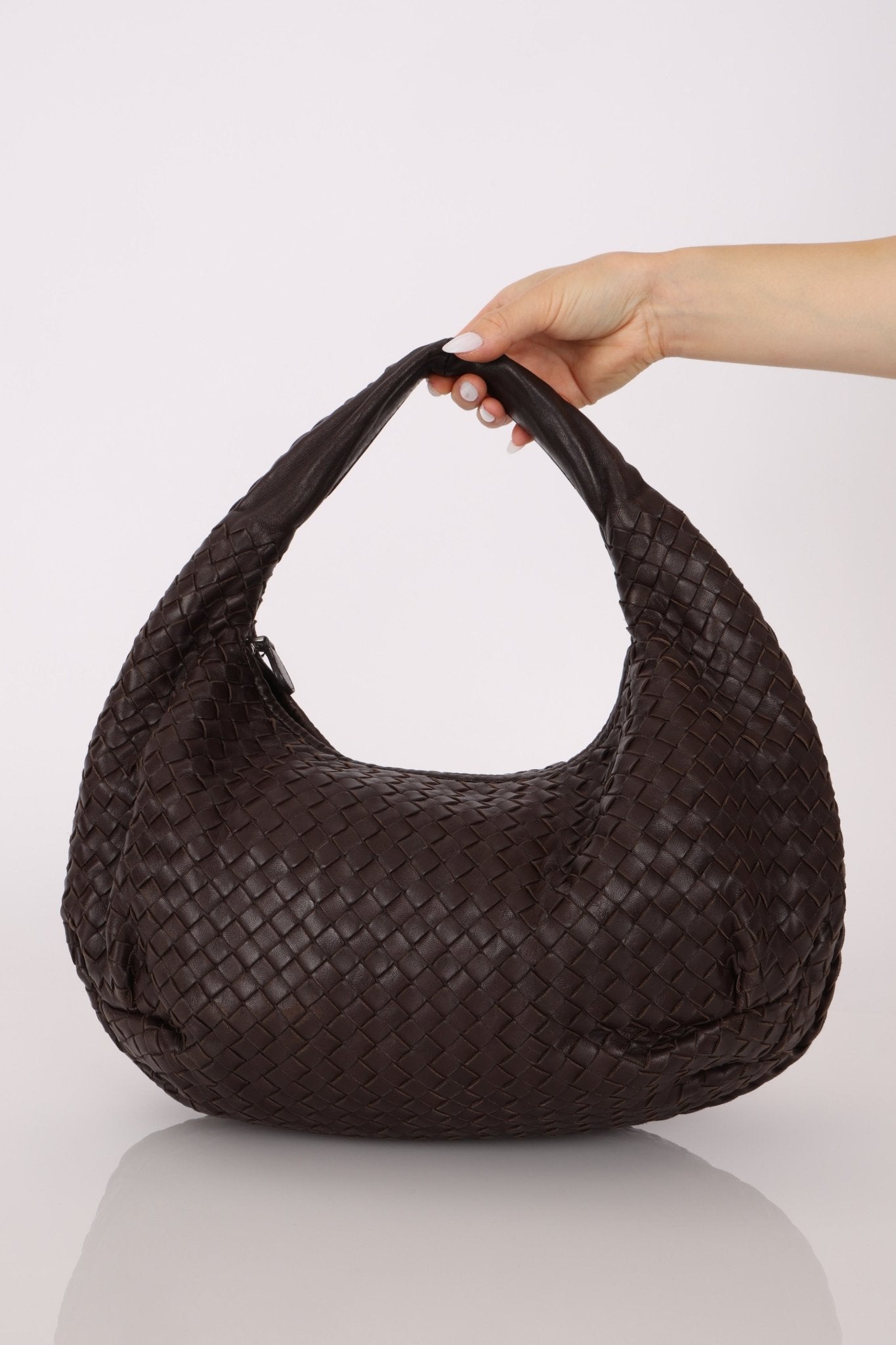 Bottega Veneta Chocolate Intrecciato Belly Hobo - FashioNica