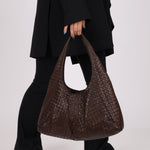 Bottega Veneta Chocolate Intrecciato Hobo - FashioNica