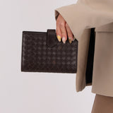 Bottega Veneta Chocolate Intrecciato PM Notebook Cover - FashioNica