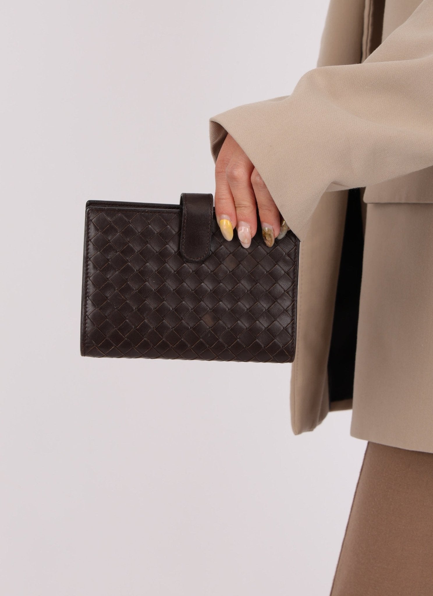 Bottega Veneta Chocolate Intrecciato PM Notebook Cover - FashioNica