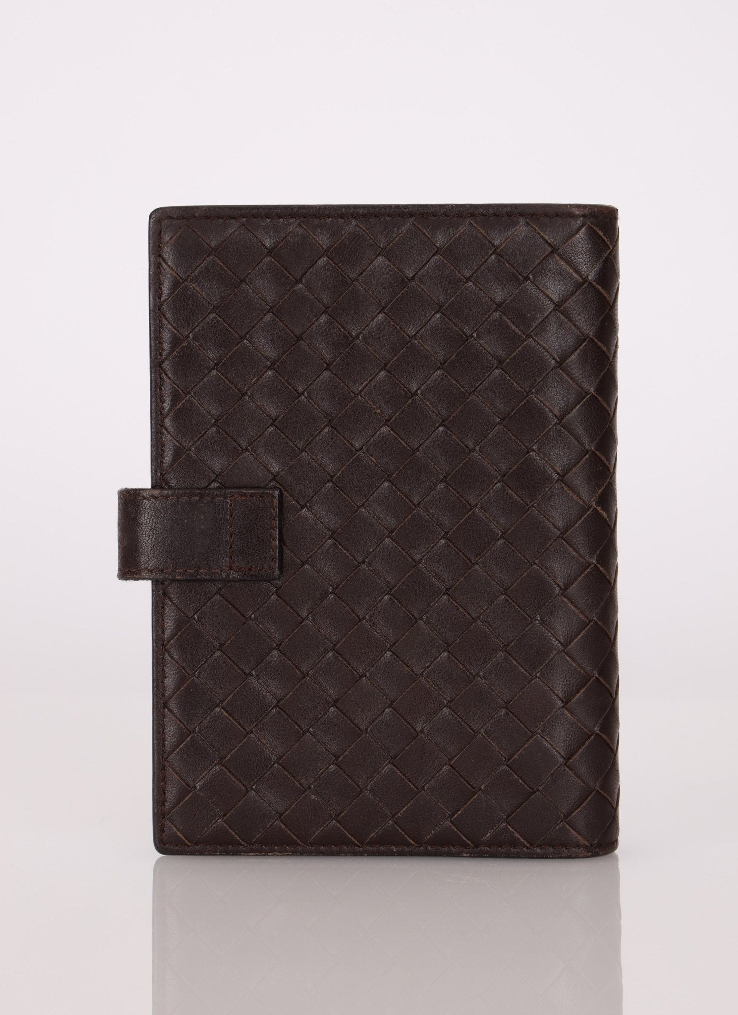 Bottega Veneta Chocolate Intrecciato PM Notebook Cover - FashioNica