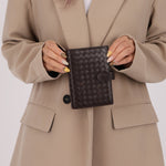 Bottega Veneta Chocolate Intrecciato PM Notebook Cover - FashioNica