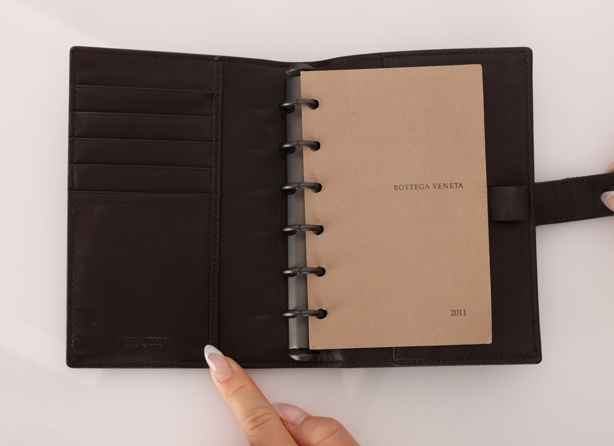 Bottega Veneta Chocolate Intrecciato PM Notebook Cover - FashioNica