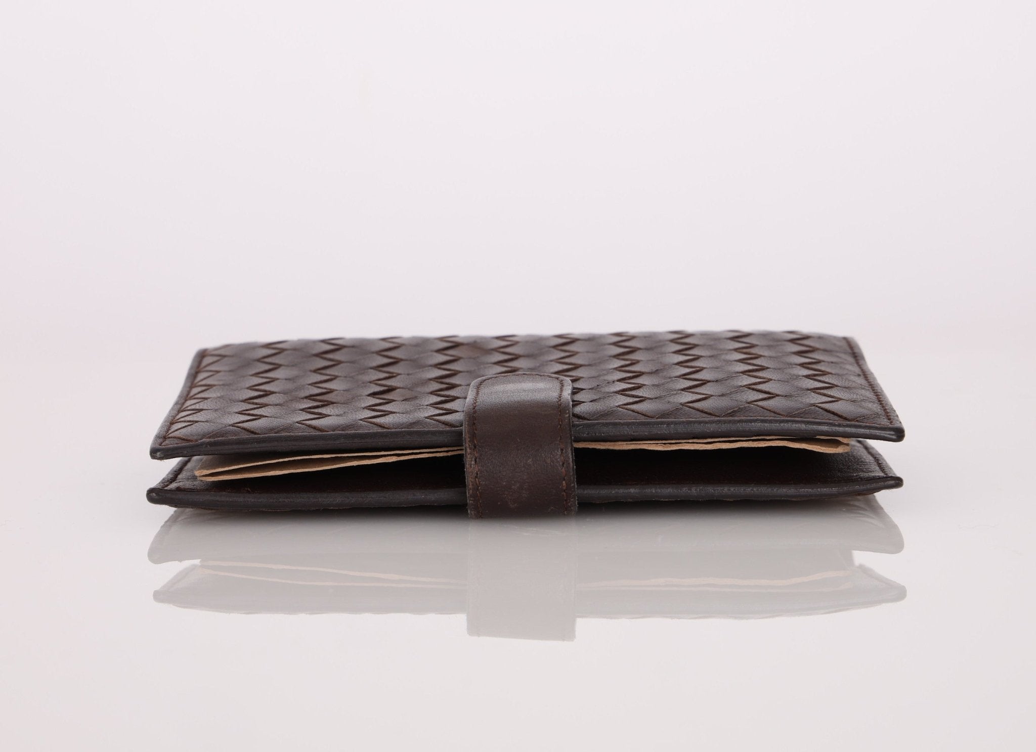 Bottega Veneta Chocolate Intrecciato PM Notebook Cover - FashioNica