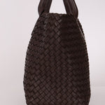 Bottega Veneta Chocolate Intrecciato Small Cabat w/ Pouch - FashioNica