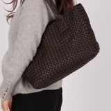Bottega Veneta Chocolate Intrecciato Small Cabat w/ Pouch - FashioNica