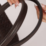 Bottega Veneta Chocolate Intrecciato Small Cabat with Pouch - FashioNica