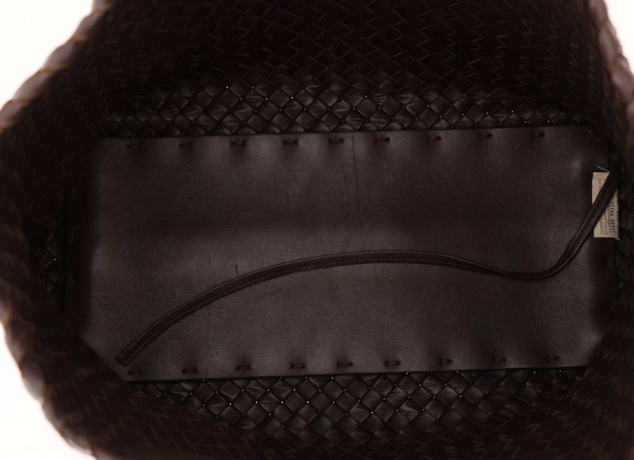 Bottega Veneta Chocolate Intrecciato Small Cabat with Pouch - FashioNica