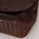Bottega Veneta Chocolate Intrecciato Turnlock Top Handle Bag - FashioNica