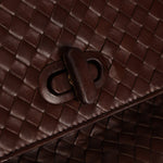 Bottega Veneta Chocolate Intrecciato Turnlock Top Handle Bag - FashioNica
