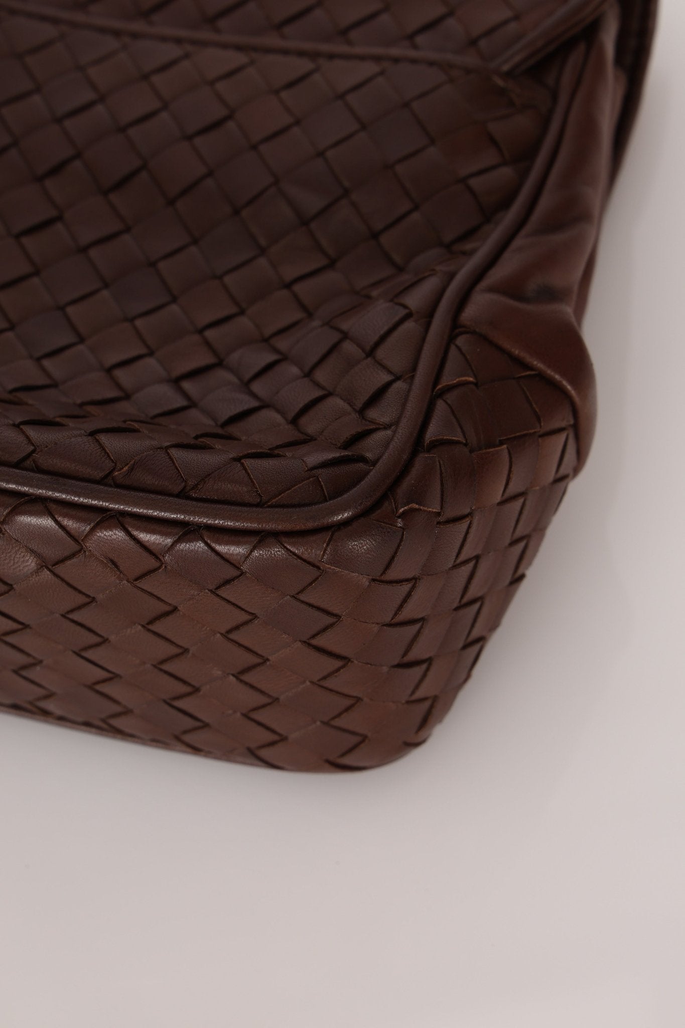 Bottega Veneta Chocolate Intrecciato Turnlock Top Handle Bag - FashioNica