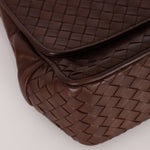 Bottega Veneta Chocolate Intrecciato Turnlock Top Handle Bag - FashioNica