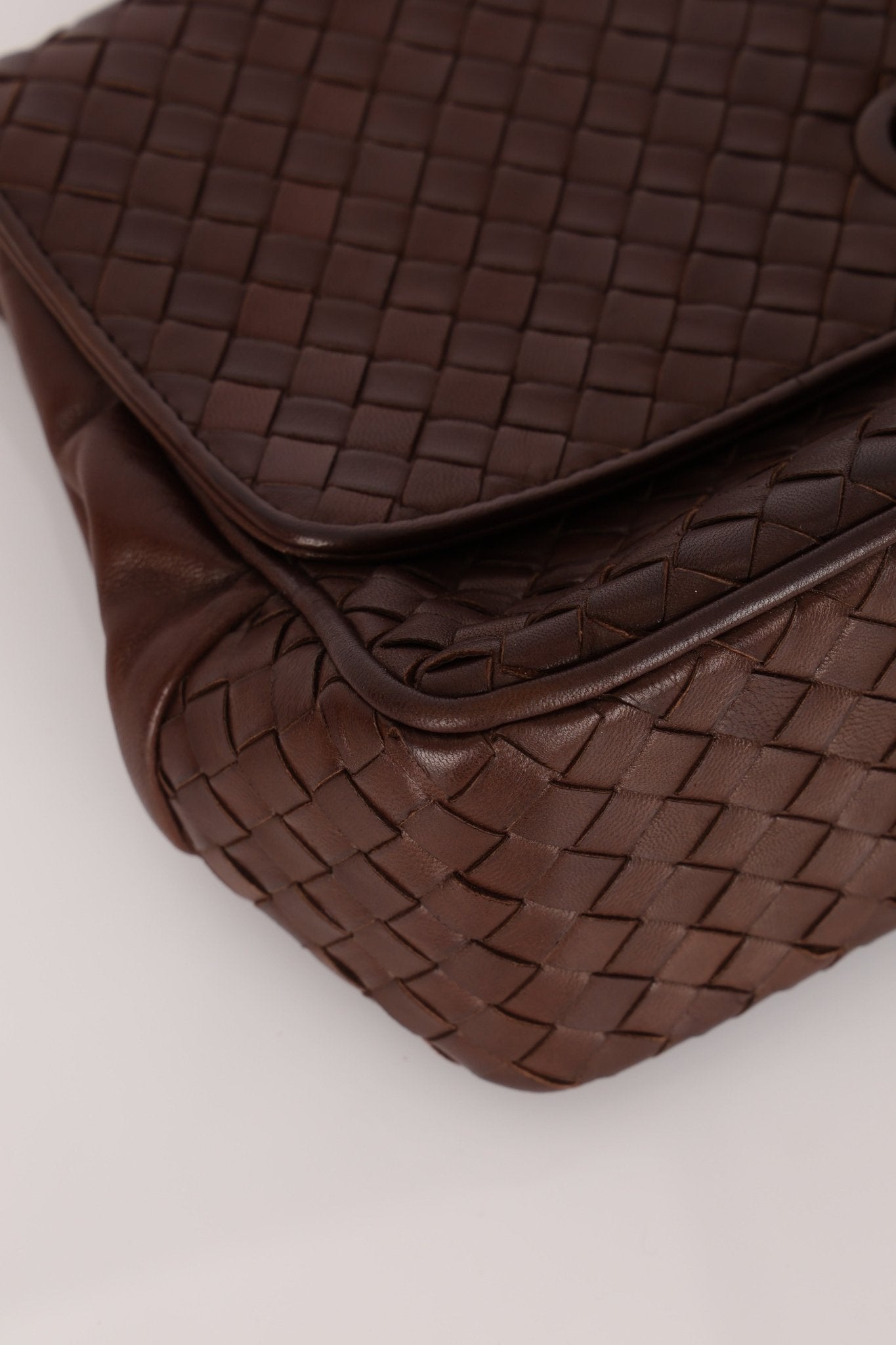 Bottega Veneta Chocolate Intrecciato Turnlock Top Handle Bag - FashioNica