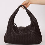 Bottega Veneta Dark Chocolate Intrecciato Large Hobo - FashioNica