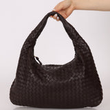 Bottega Veneta Dark Chocolate Intrecciato Large Hobo - FashioNica