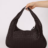 Bottega Veneta Dark Chocolate Intrecciato Large Hobo - FashioNica