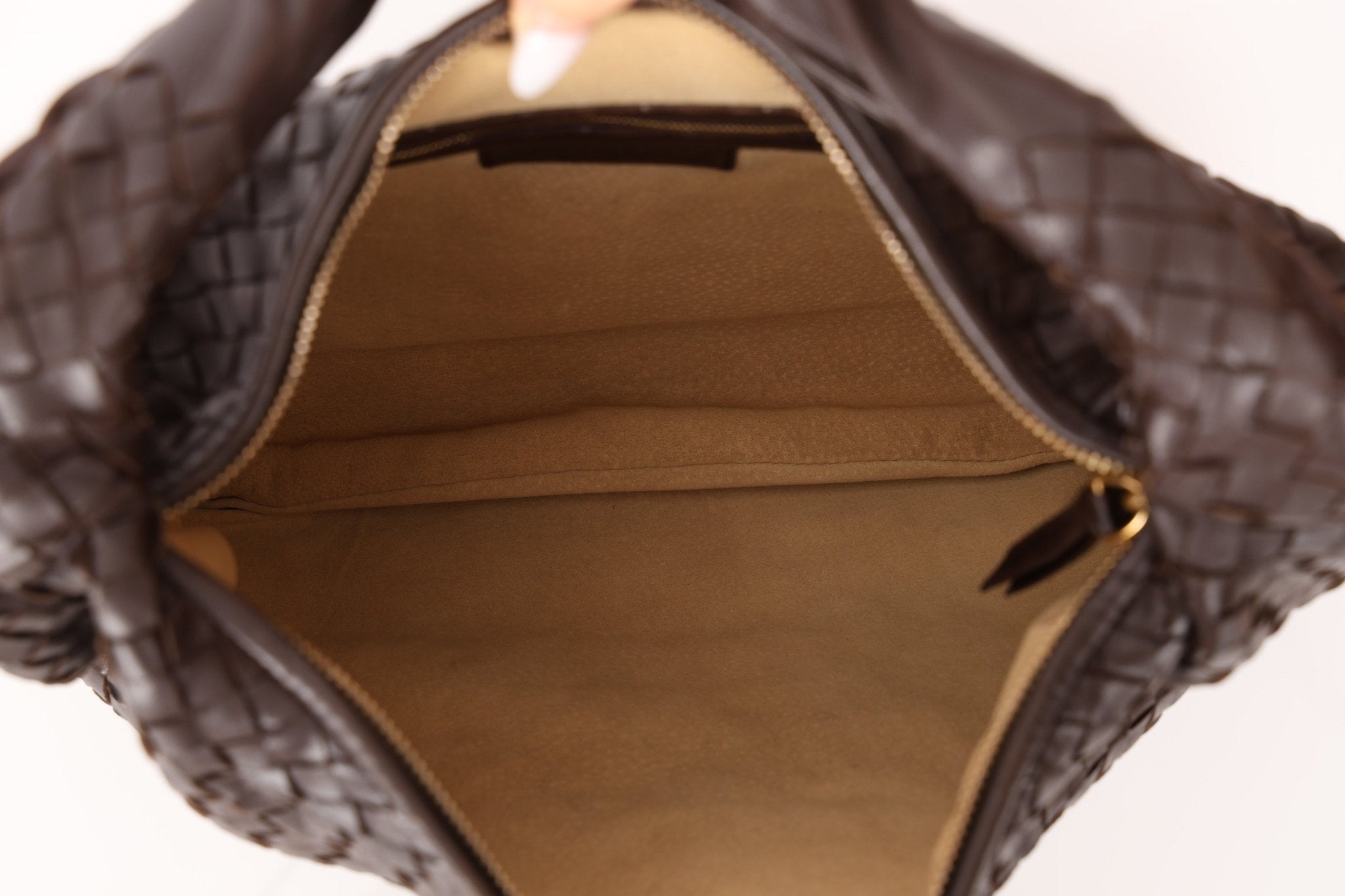 Bottega Veneta Dark Chocolate Intrecciato Large Hobo - FashioNica