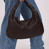 Bottega Veneta Dark Chocolate Intrecciato Large Hobo - FashioNica