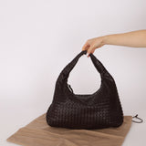 Bottega Veneta Dark Chocolate Intrecciato Large Hobo - FashioNica