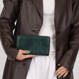 Bottega Veneta Emerald Green Casette Zipped Short Wallet - FashioNica