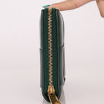 Bottega Veneta Emerald Green Casette Zipped Short Wallet - FashioNica