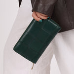 Bottega Veneta Emerald Green Casette Zipped Short Wallet - FashioNica