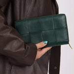 Bottega Veneta Emerald Green Casette Zipped Short Wallet - FashioNica