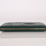 Bottega Veneta Emerald Green Casette Zipped Short Wallet - FashioNica