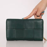 Bottega Veneta Emerald Green Casette Zipped Short Wallet - FashioNica