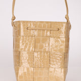 Bottega Veneta Gloss Croc Embossed Mini Cassette Bucket Bag - FashioNica