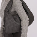 Bottega Veneta Grey Medium Intrecciato Hobo with Mirror - FashioNica