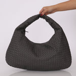 Bottega Veneta Grey Medium Intrecciato Hobo with Mirror - FashioNica