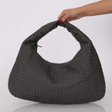 Bottega Veneta Grey Medium Intrecciato Hobo with Mirror - FashioNica