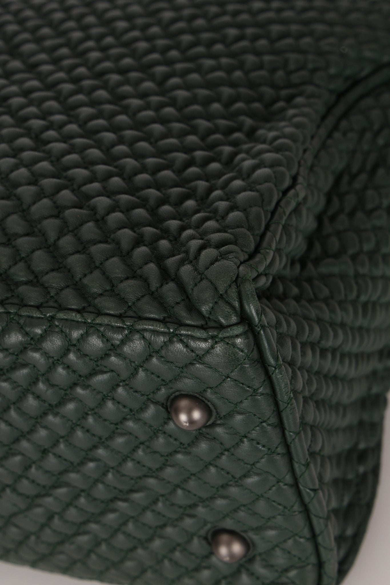 Bottega Veneta Intrecciato Bubble Green Quilted Bag - FashioNica