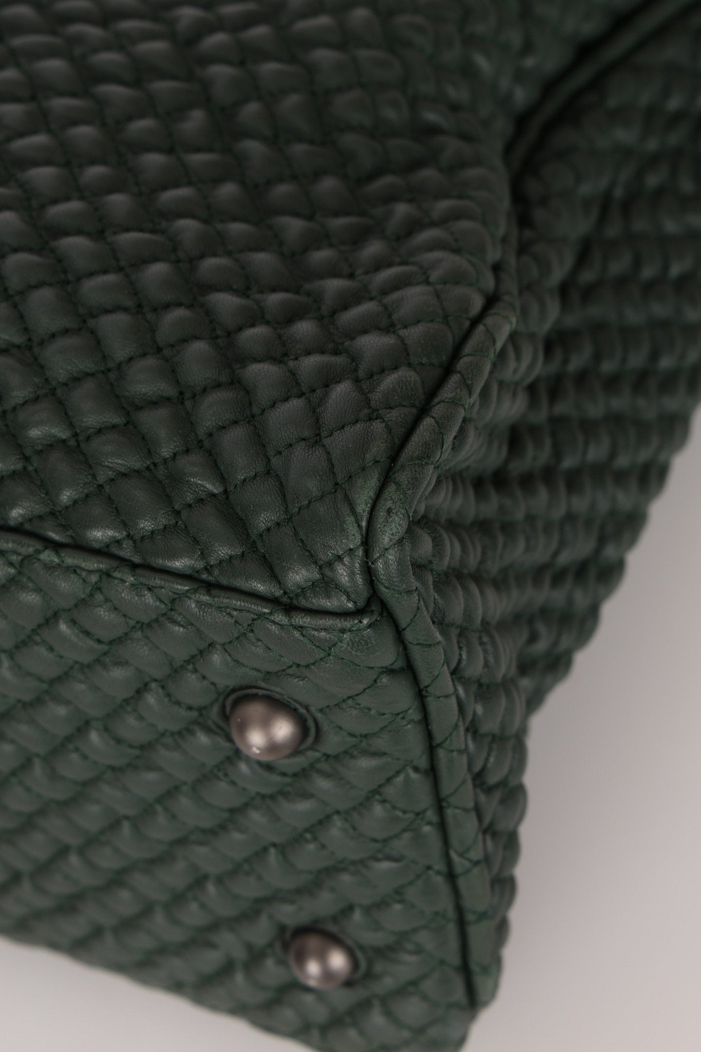 Bottega Veneta Intrecciato Bubble Green Quilted Bag - FashioNica
