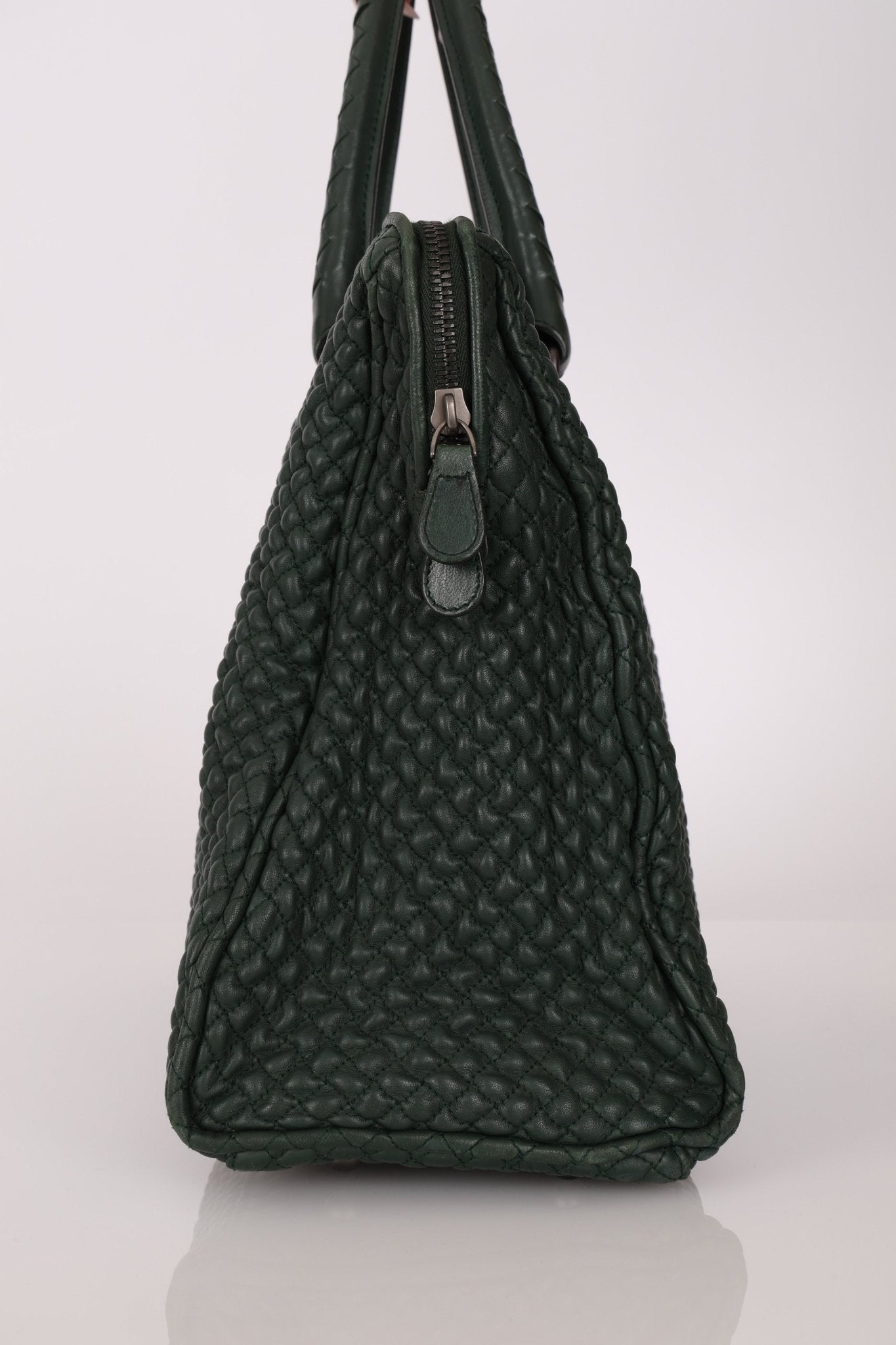 Bottega Veneta Intrecciato Bubble Green Quilted Bag - FashioNica