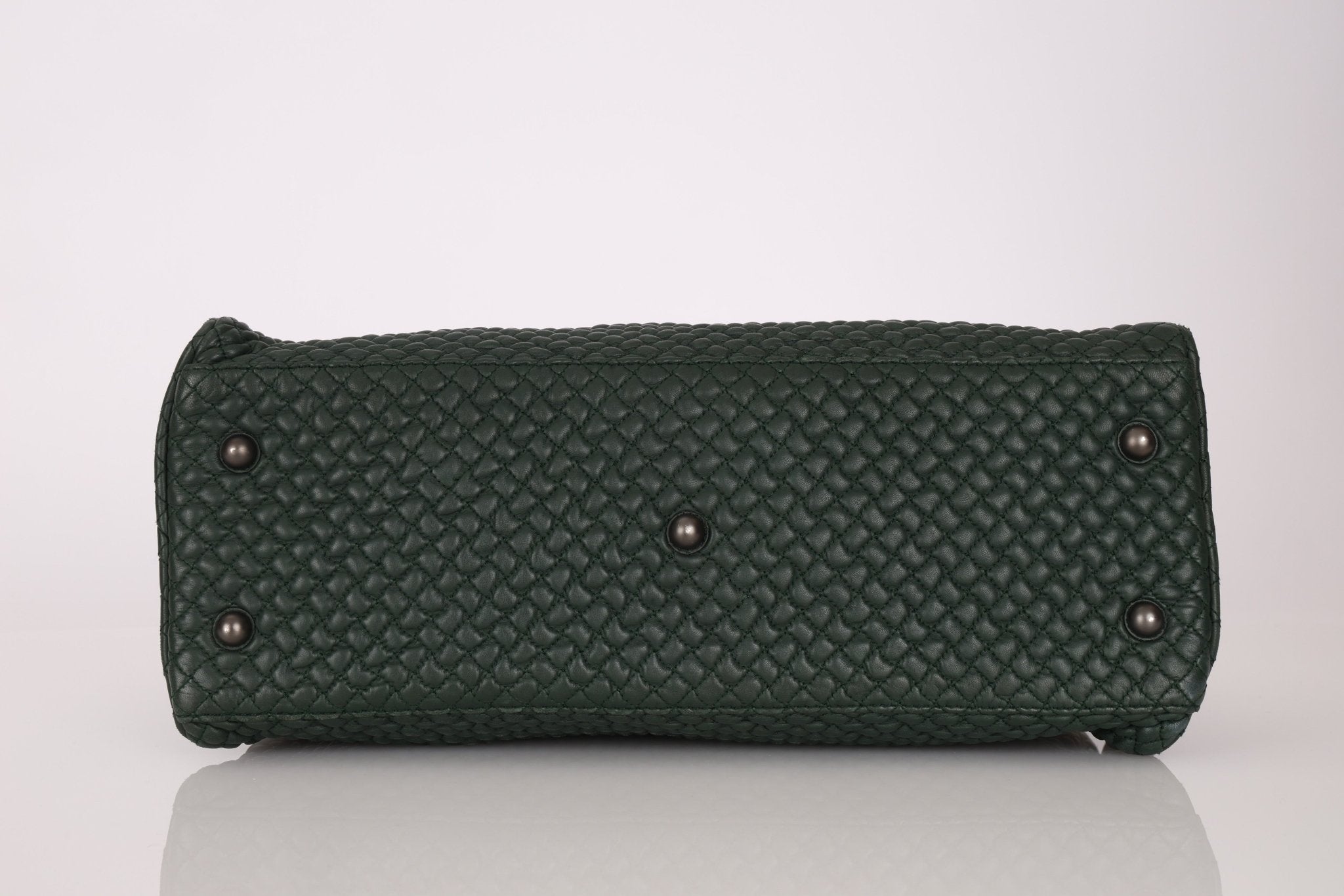 Bottega Veneta Intrecciato Bubble Green Quilted Bag - FashioNica