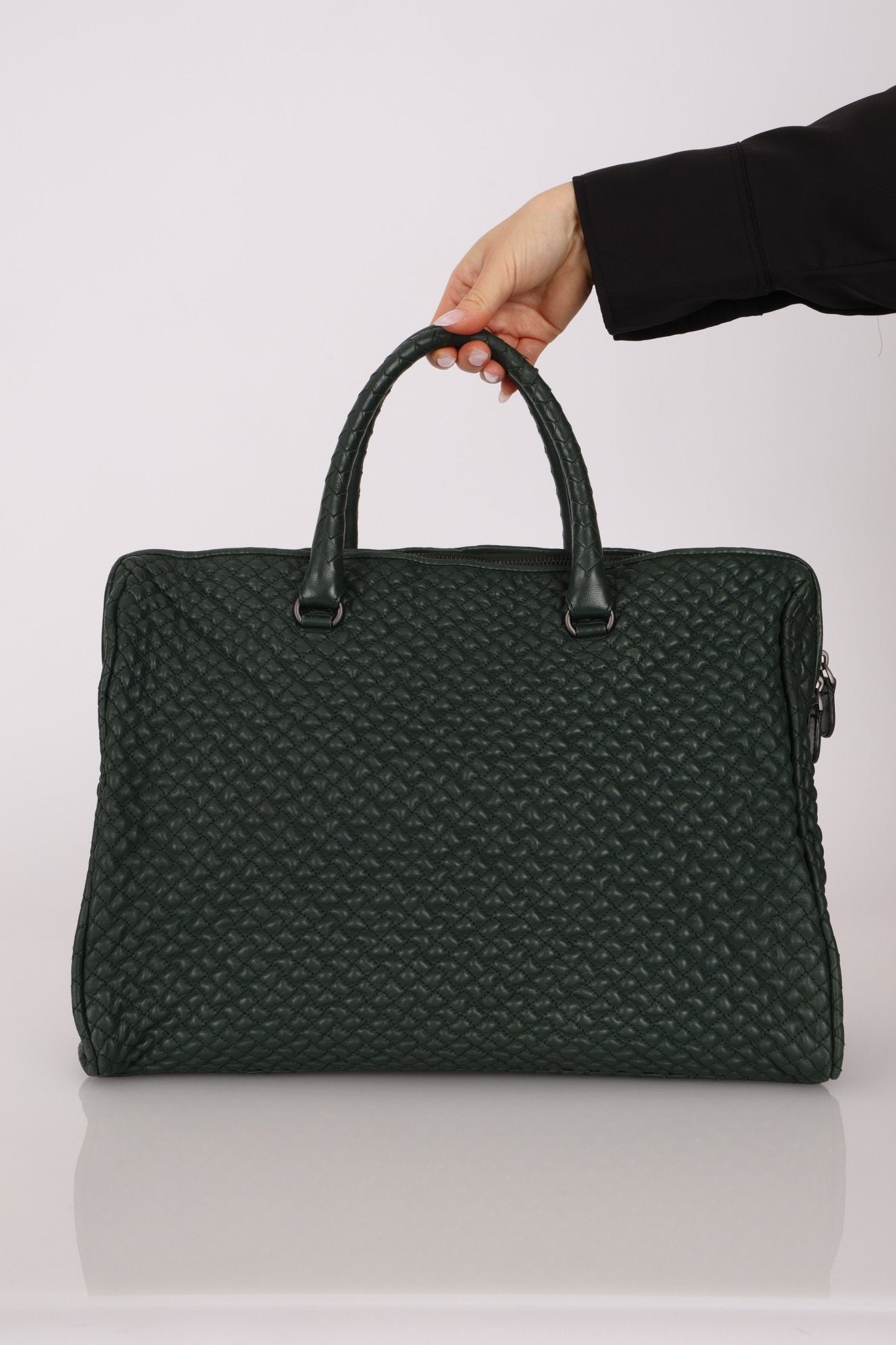 Bottega Veneta Intrecciato Bubble Green Quilted Bag - FashioNica