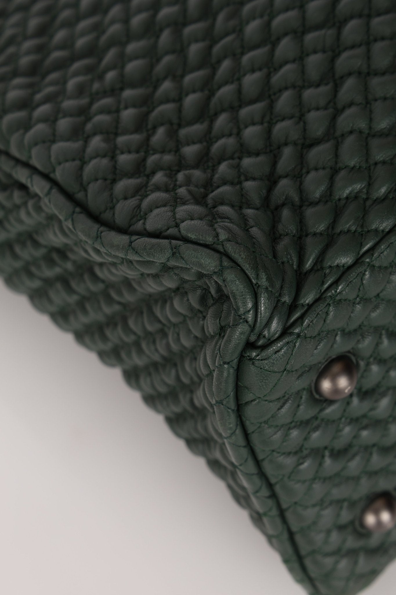 Bottega Veneta Intrecciato Bubble Green Quilted Bag - FashioNica