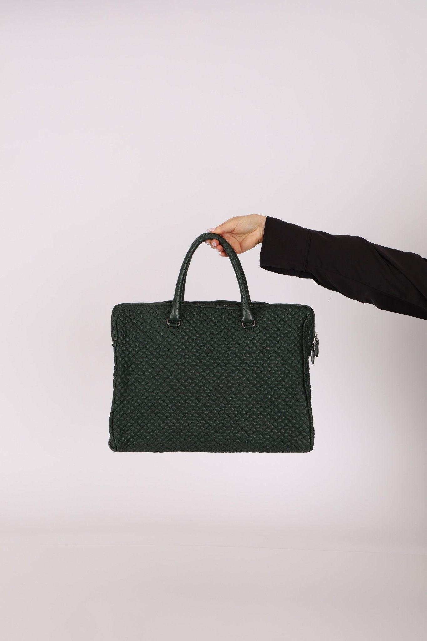 Bottega Veneta Intrecciato Bubble Green Quilted Bag - FashioNica