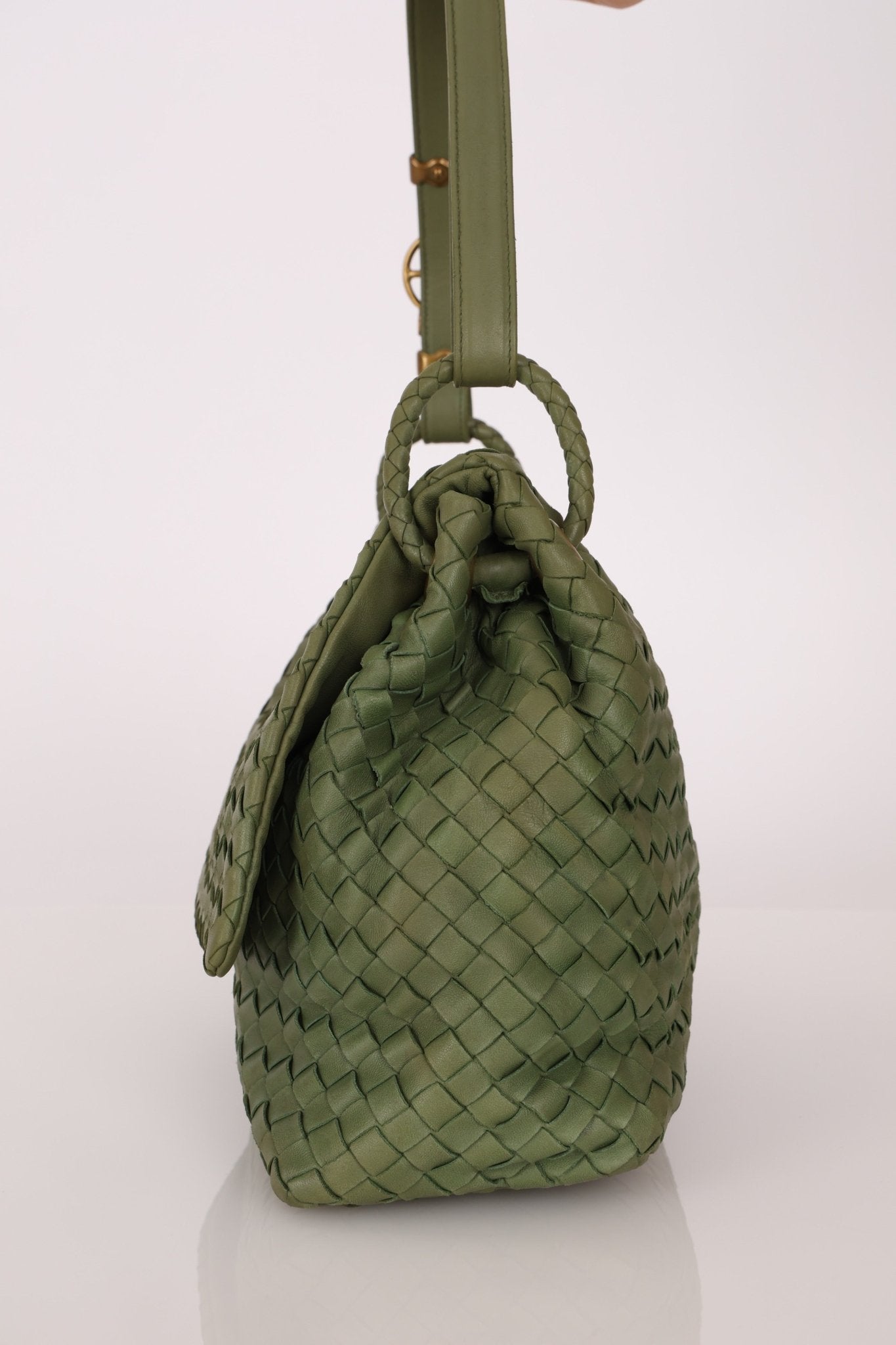 Bottega Veneta Intrecciato Cesta Hobo Flap Bag - FashioNica