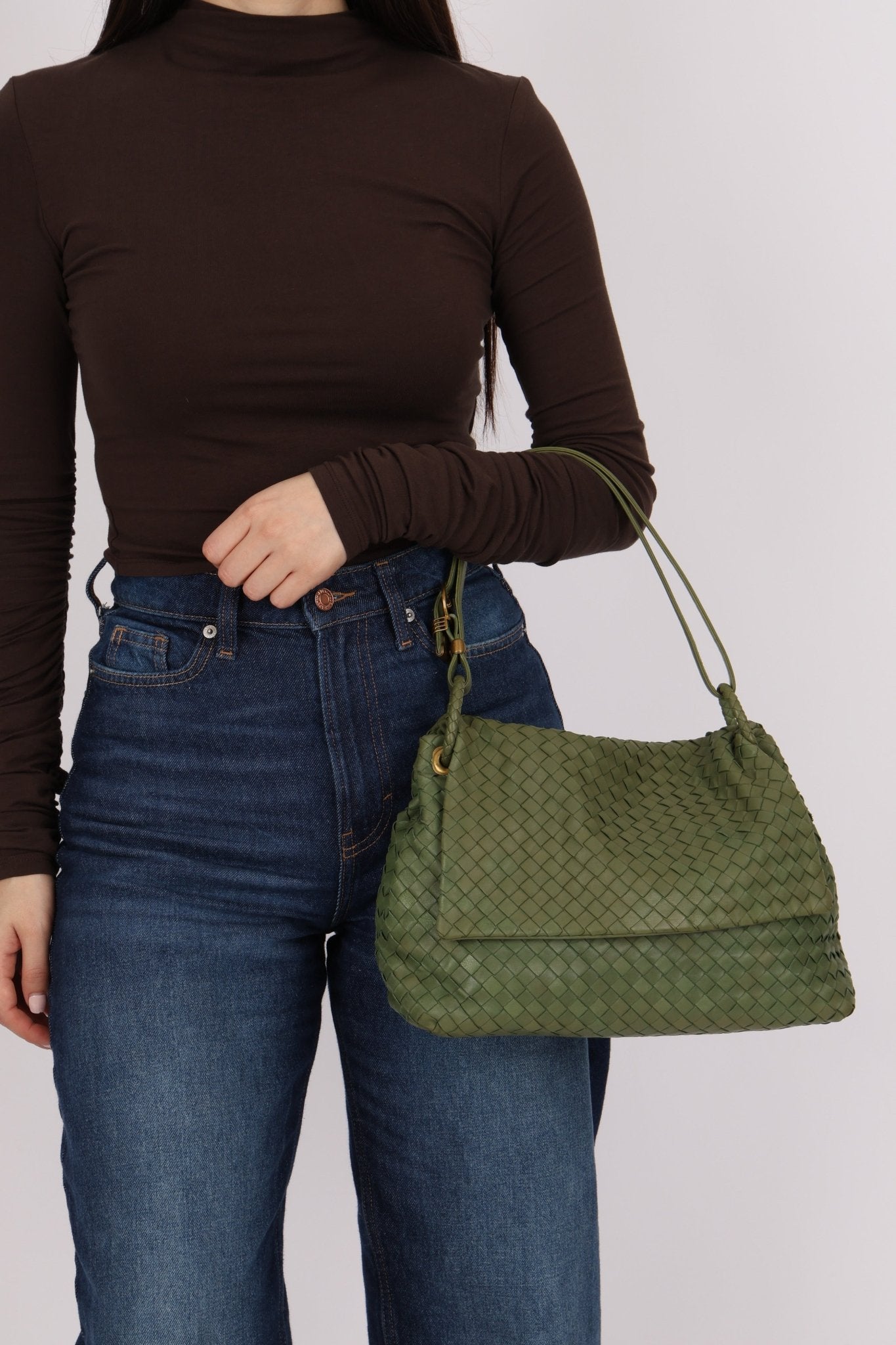 Bottega Veneta Intrecciato Cesta Hobo Flap Bag - FashioNica