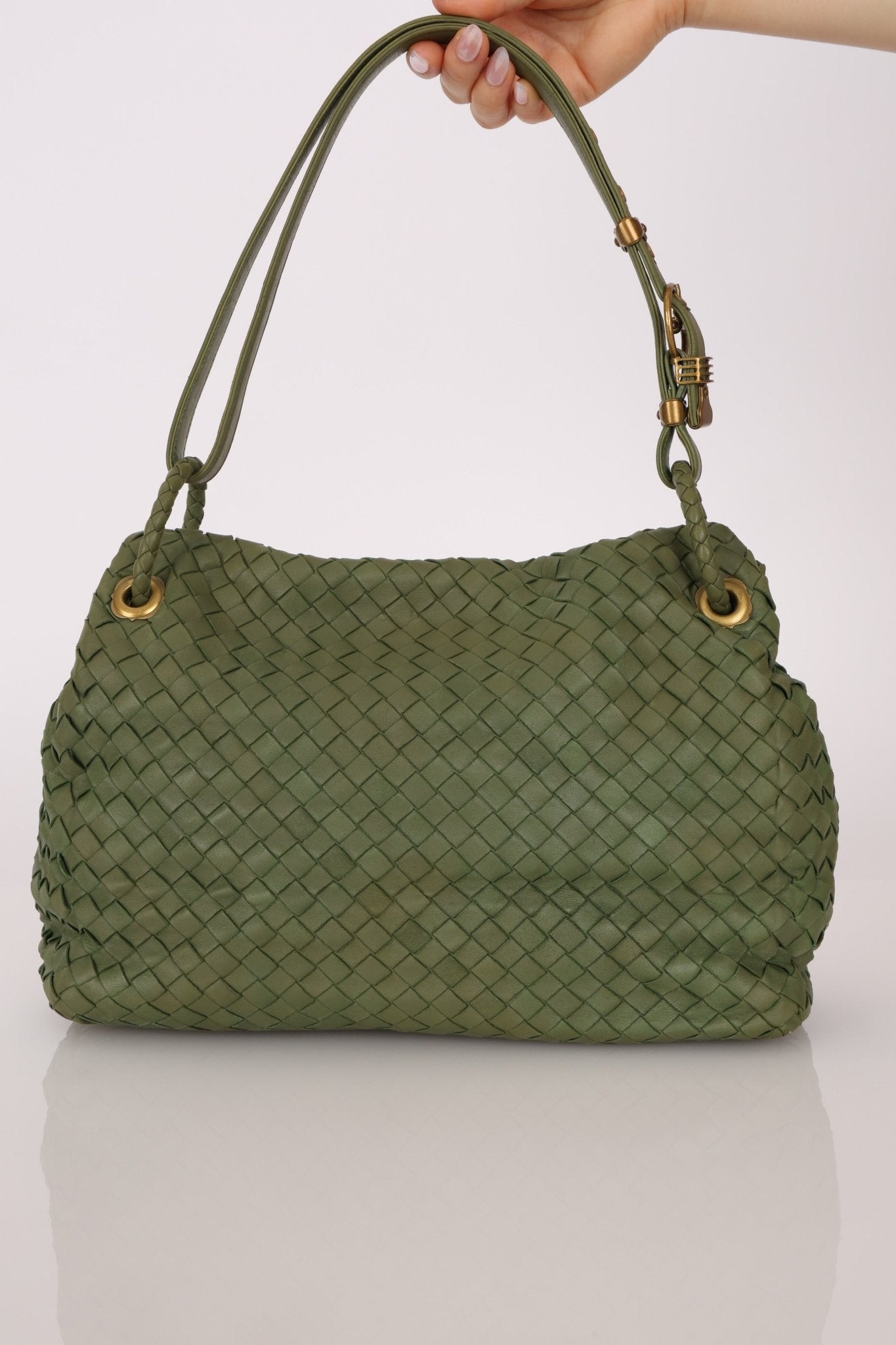 Bottega Veneta Intrecciato Cesta Hobo Flap Bag - FashioNica