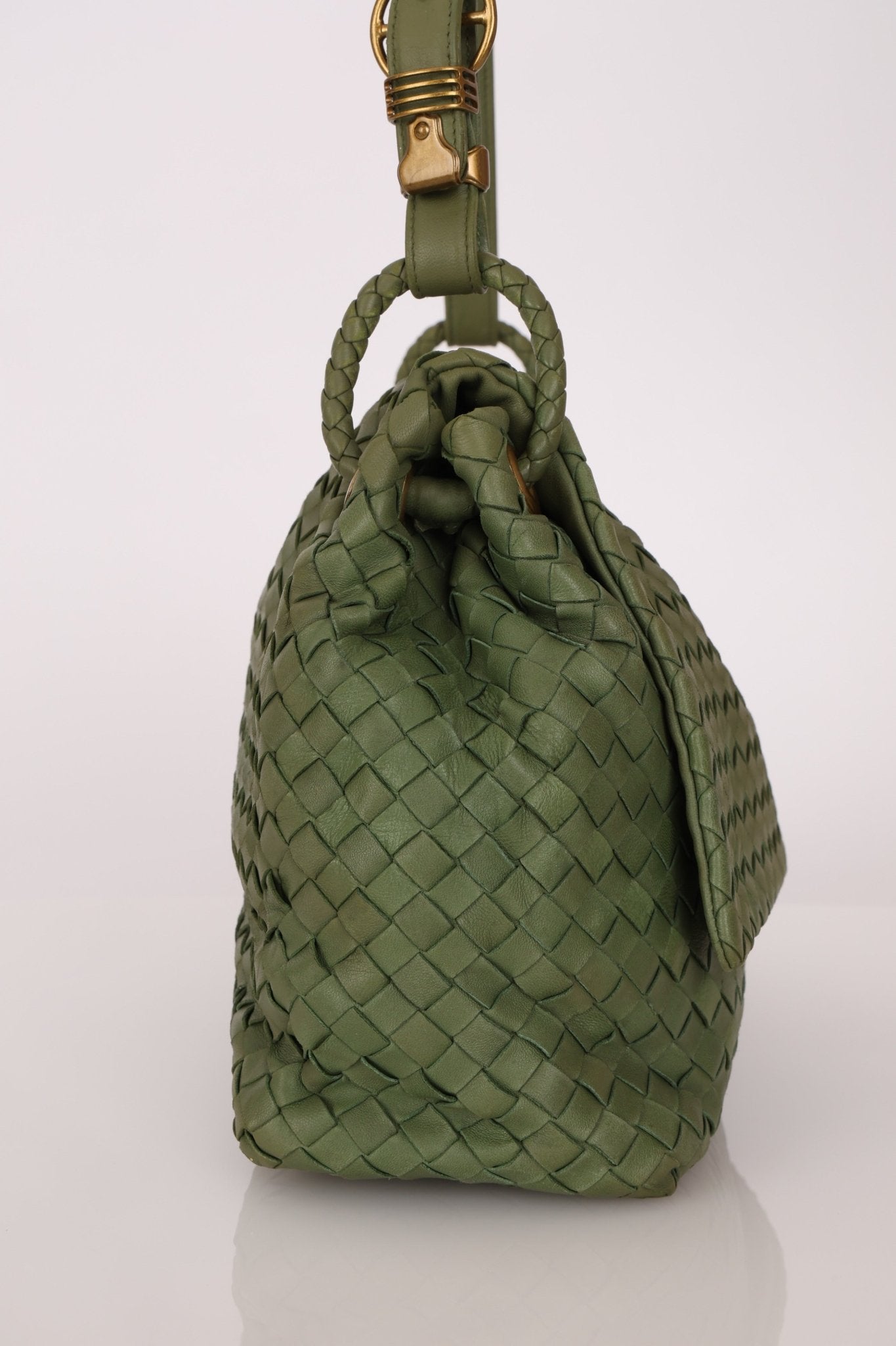 Bottega Veneta Intrecciato Cesta Hobo Flap Bag - FashioNica