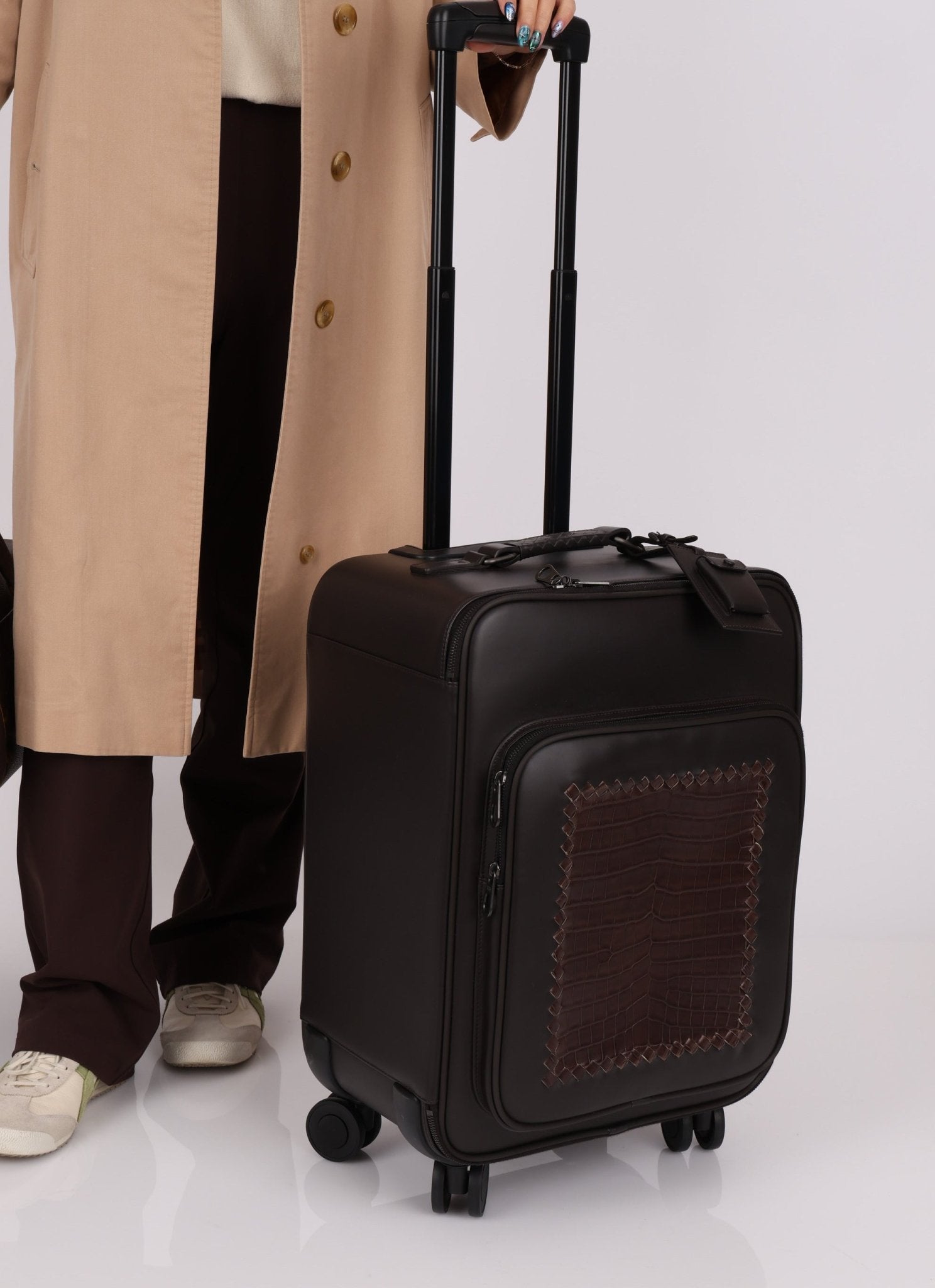 Bottega Veneta Intrecciato Cuir & Crocodile Carry On Suitcase - FashioNica