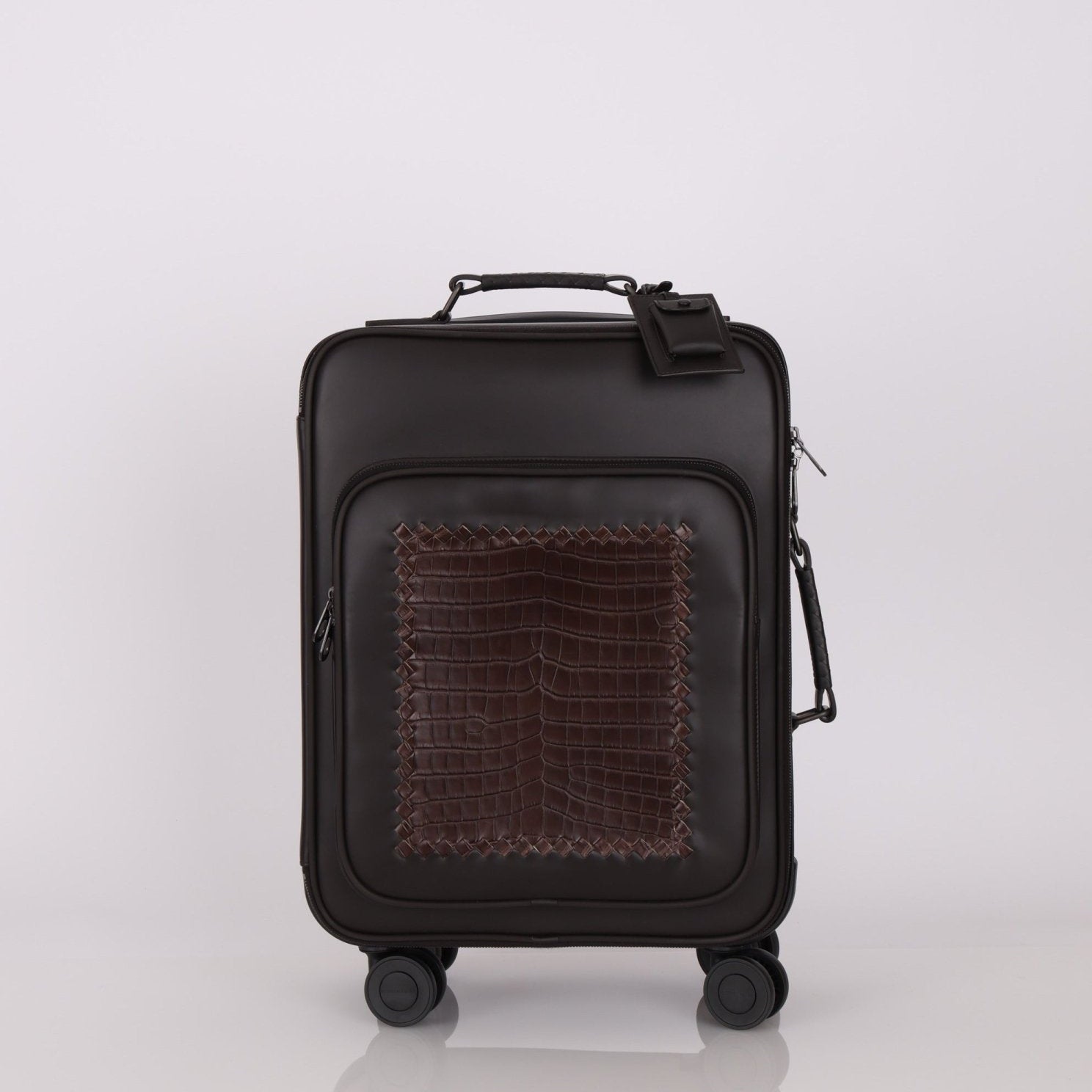 Bottega Veneta Intrecciato Cuir & Crocodile Carry On Suitcase - FashioNica