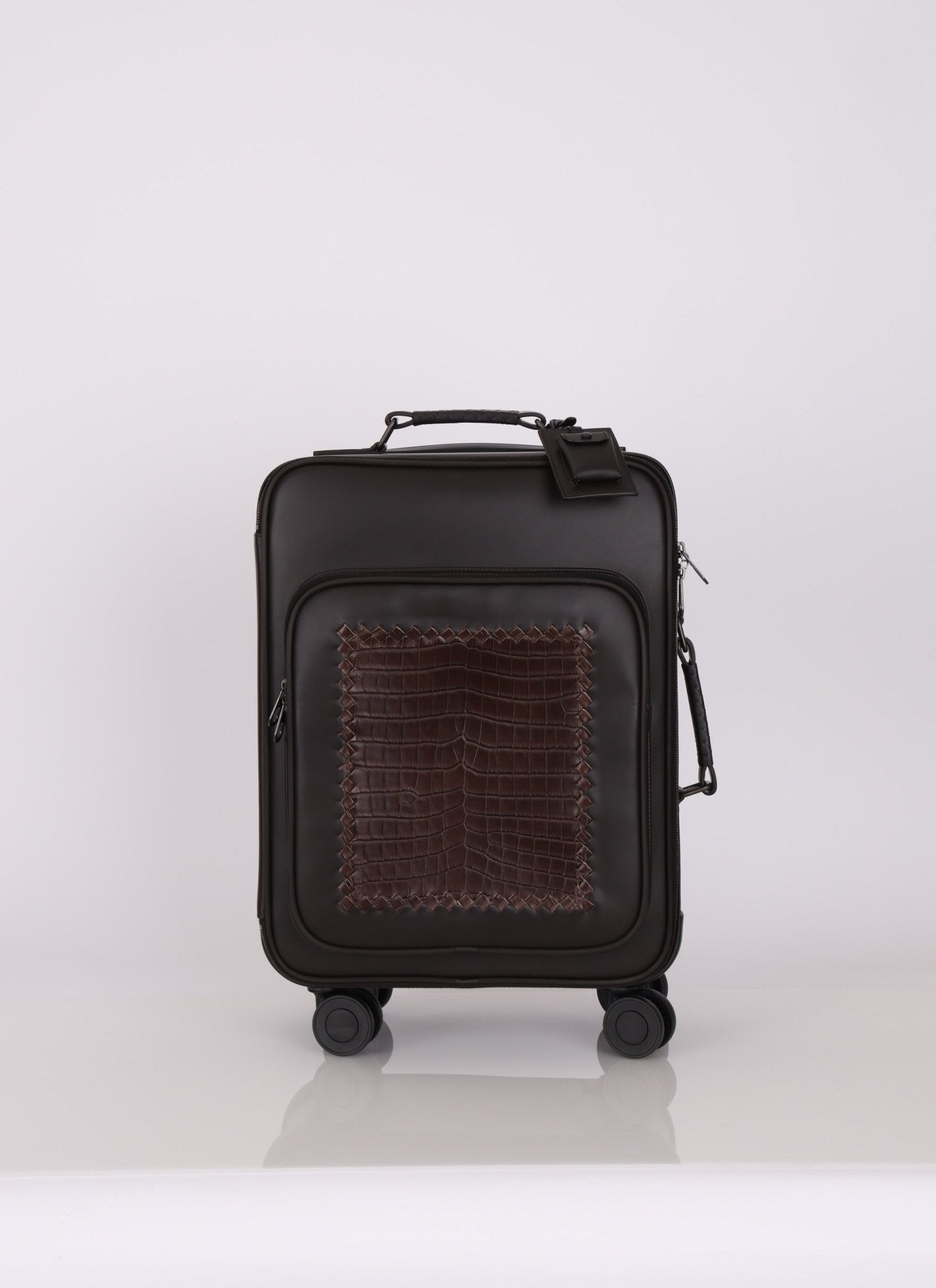 Bottega Veneta Intrecciato Cuir & Crocodile Carry On Suitcase - FashioNica