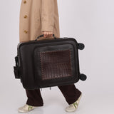 Bottega Veneta Intrecciato Cuir & Crocodile Carry On Suitcase - FashioNica